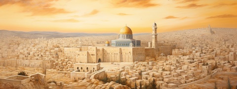 Al-Aqsa mosque on Temple Mount as depicted by Midjourney AI