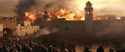 Siege of Jerusalem as imagined by Midjourney AI